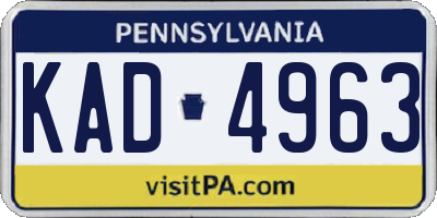 PA license plate KAD4963