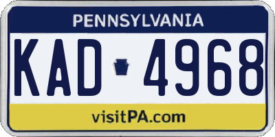PA license plate KAD4968