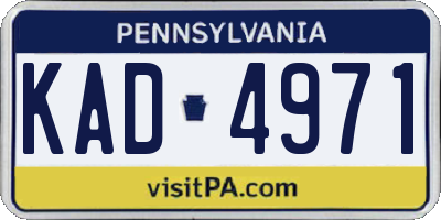 PA license plate KAD4971