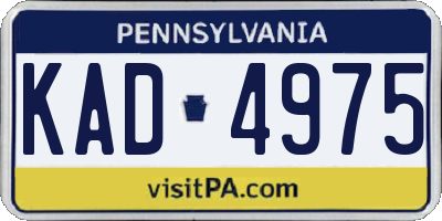 PA license plate KAD4975
