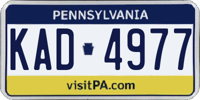 PA license plate KAD4977