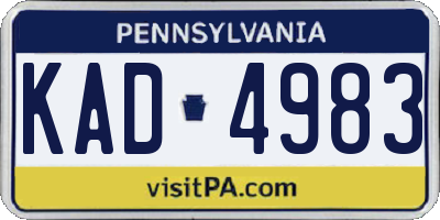 PA license plate KAD4983