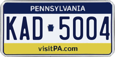 PA license plate KAD5004