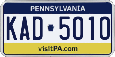 PA license plate KAD5010