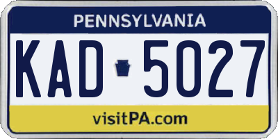 PA license plate KAD5027