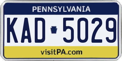 PA license plate KAD5029