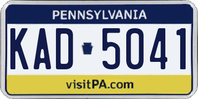 PA license plate KAD5041
