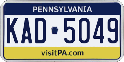PA license plate KAD5049