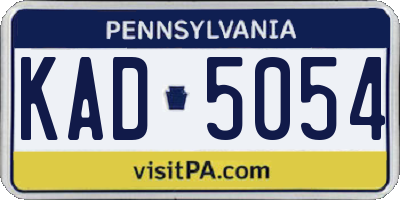 PA license plate KAD5054