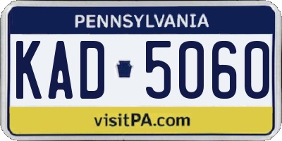 PA license plate KAD5060