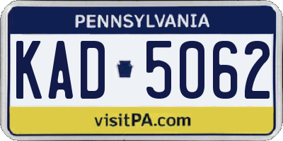 PA license plate KAD5062