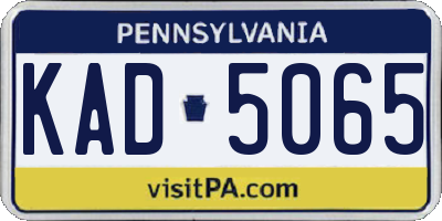 PA license plate KAD5065