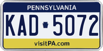 PA license plate KAD5072