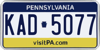 PA license plate KAD5077