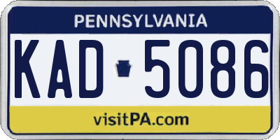 PA license plate KAD5086