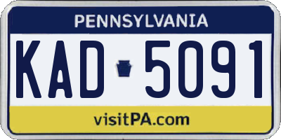 PA license plate KAD5091