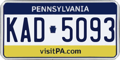 PA license plate KAD5093