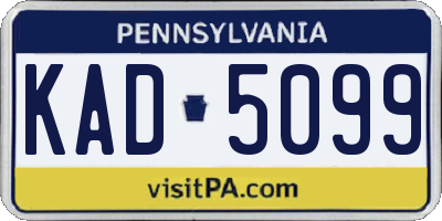 PA license plate KAD5099