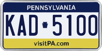 PA license plate KAD5100