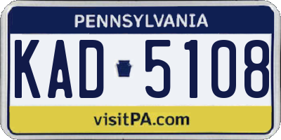 PA license plate KAD5108