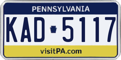 PA license plate KAD5117