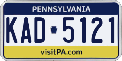 PA license plate KAD5121