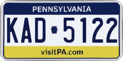 PA license plate KAD5122