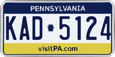 PA license plate KAD5124