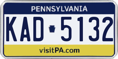 PA license plate KAD5132