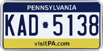 PA license plate KAD5138