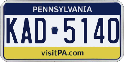 PA license plate KAD5140