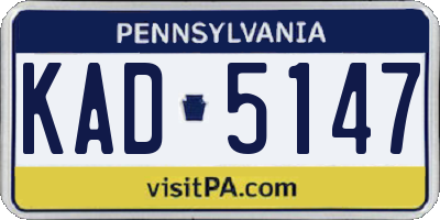 PA license plate KAD5147