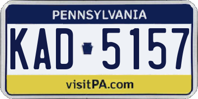 PA license plate KAD5157