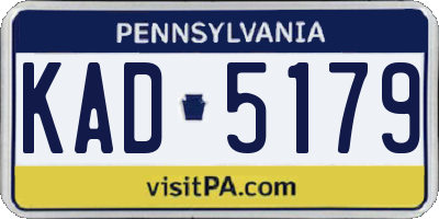 PA license plate KAD5179