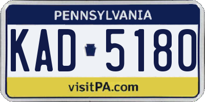 PA license plate KAD5180