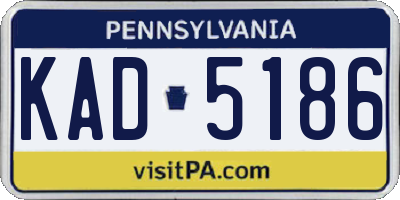 PA license plate KAD5186