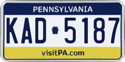 PA license plate KAD5187
