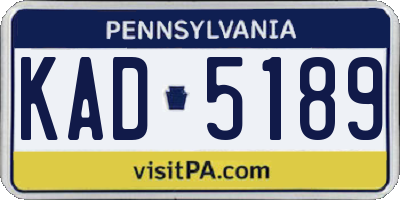 PA license plate KAD5189