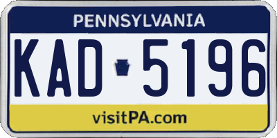 PA license plate KAD5196