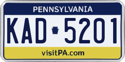 PA license plate KAD5201