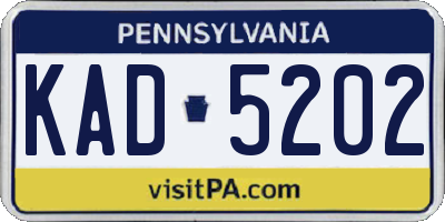 PA license plate KAD5202