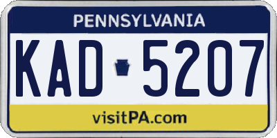 PA license plate KAD5207