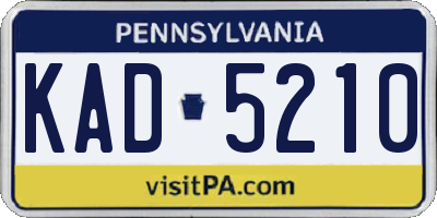 PA license plate KAD5210