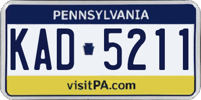 PA license plate KAD5211
