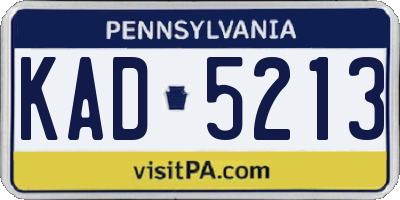 PA license plate KAD5213