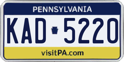 PA license plate KAD5220