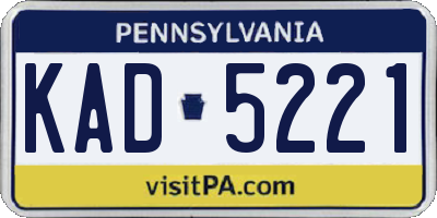 PA license plate KAD5221