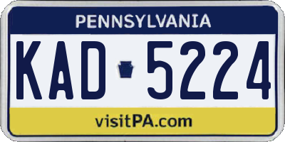 PA license plate KAD5224