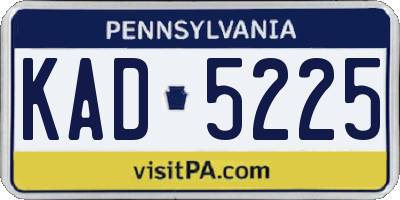 PA license plate KAD5225