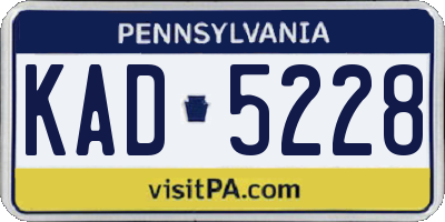 PA license plate KAD5228